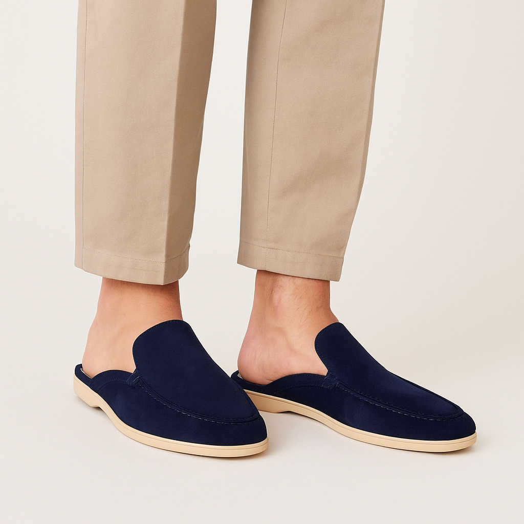 Men's Suede Slip-On Mules – Smart Casual Summer Footwear