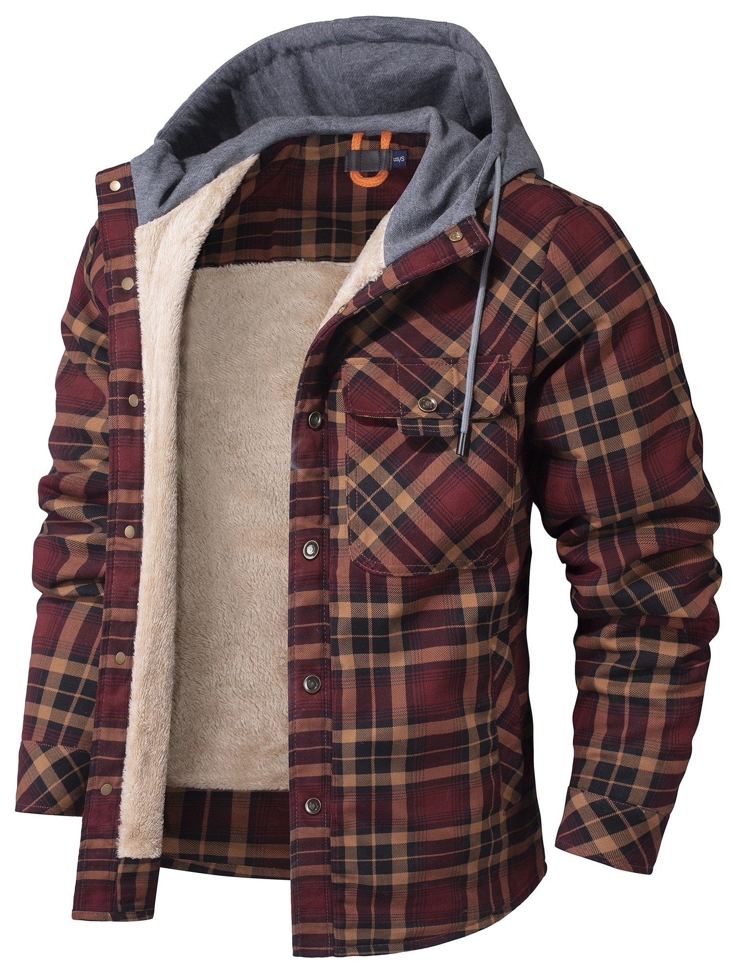 Men’s Woodland-Pattern Lined Jacket – Insulated Spring Outdoor Layer