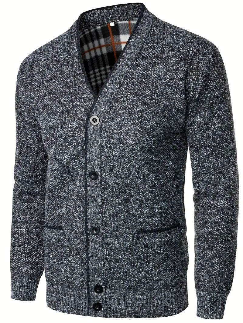 Men’s Classic V-Neck Button Vest – Smart Knit Layer