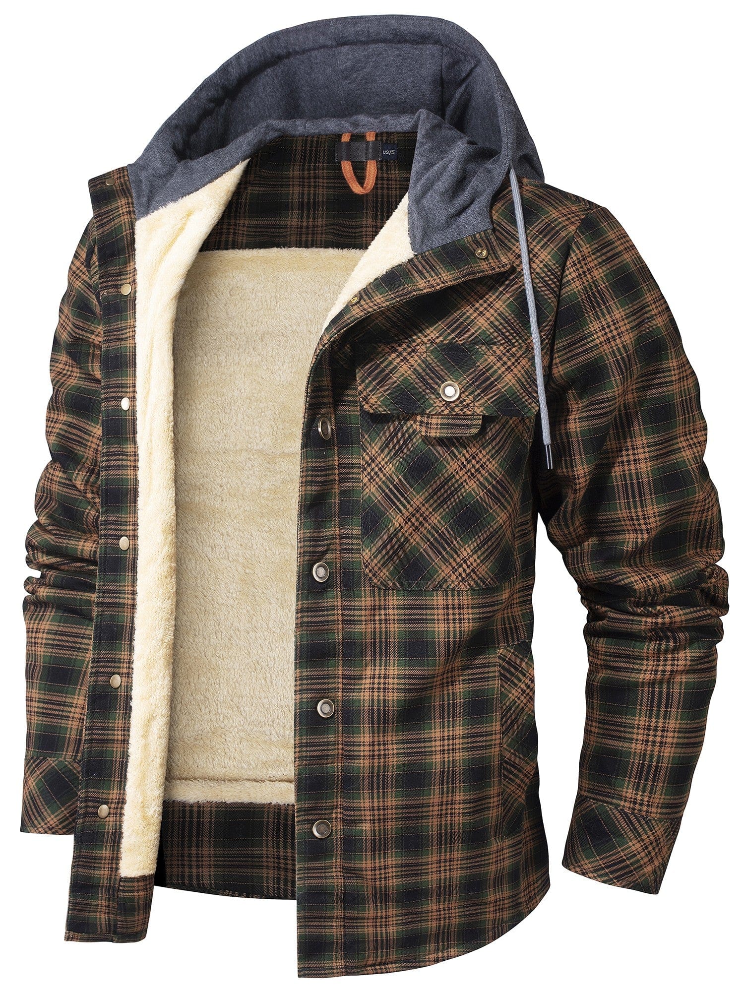 Men’s Woodland-Pattern Lined Jacket – Insulated Spring Outdoor Layer