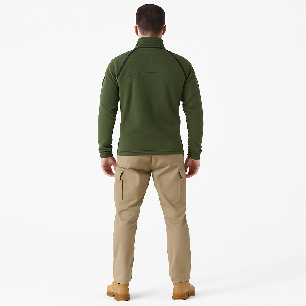 Men’s Tactical Thermal Jumper – Waffle Knit, Half-Zip, Casual Outdoor