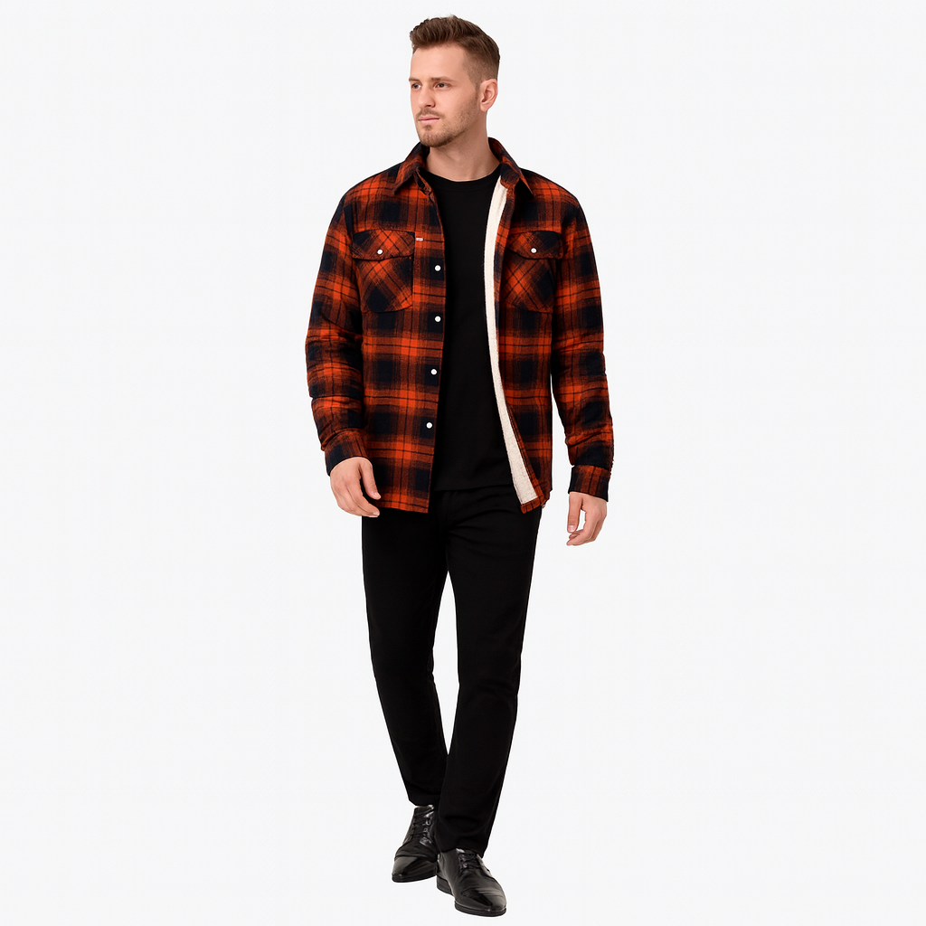 Men’s Lightweight Fleece-Lined Jacket – Spring Insulated Layer