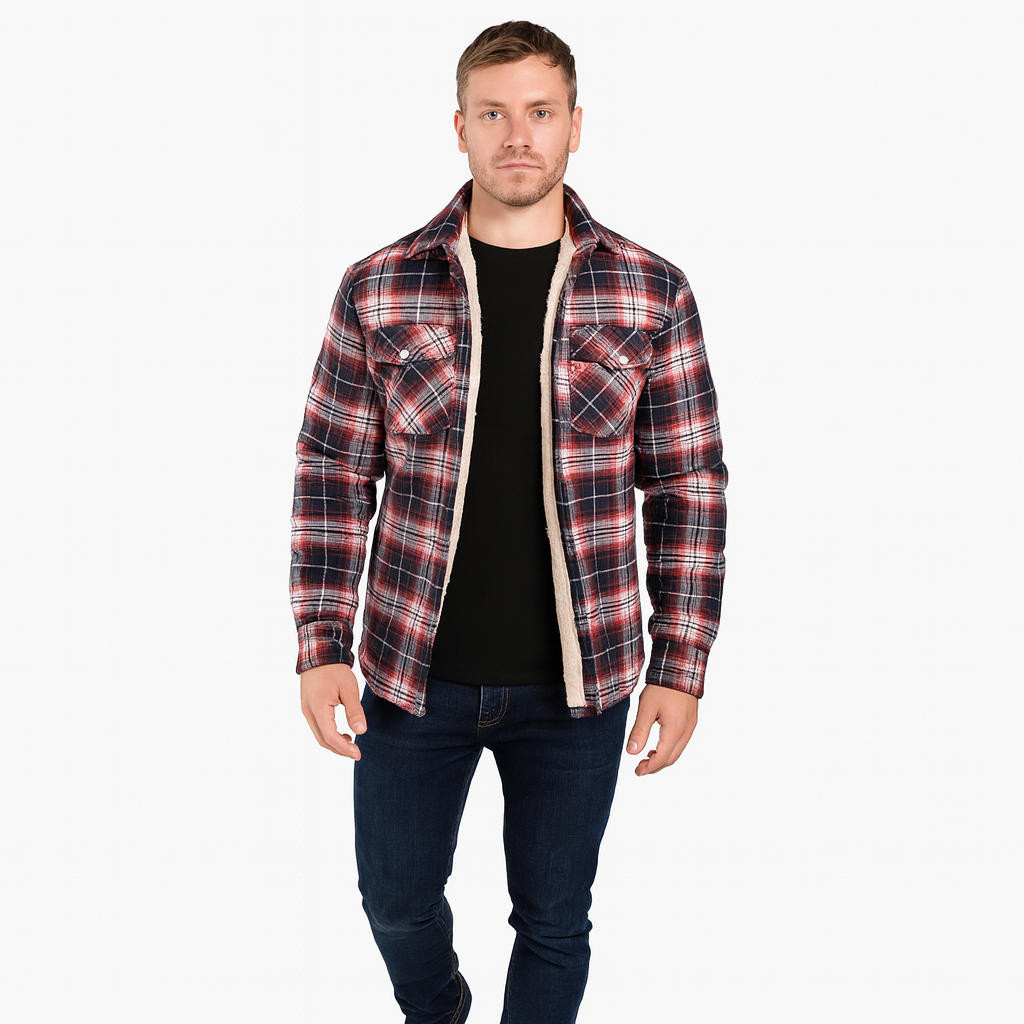 Men’s Lightweight Fleece-Lined Jacket – Spring Insulated Layer
