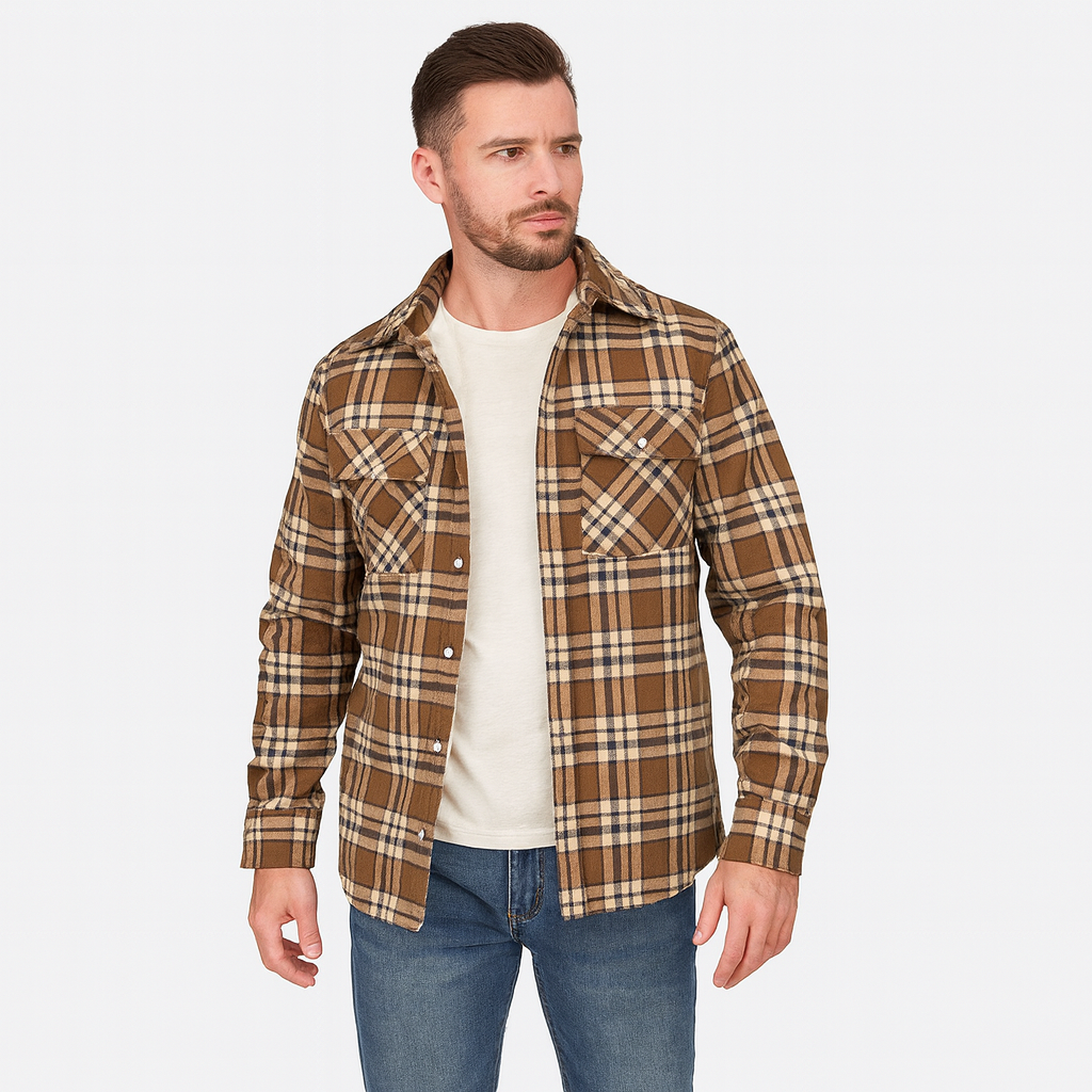 Men’s Lightweight Fleece-Lined Jacket – Spring Insulated Layer