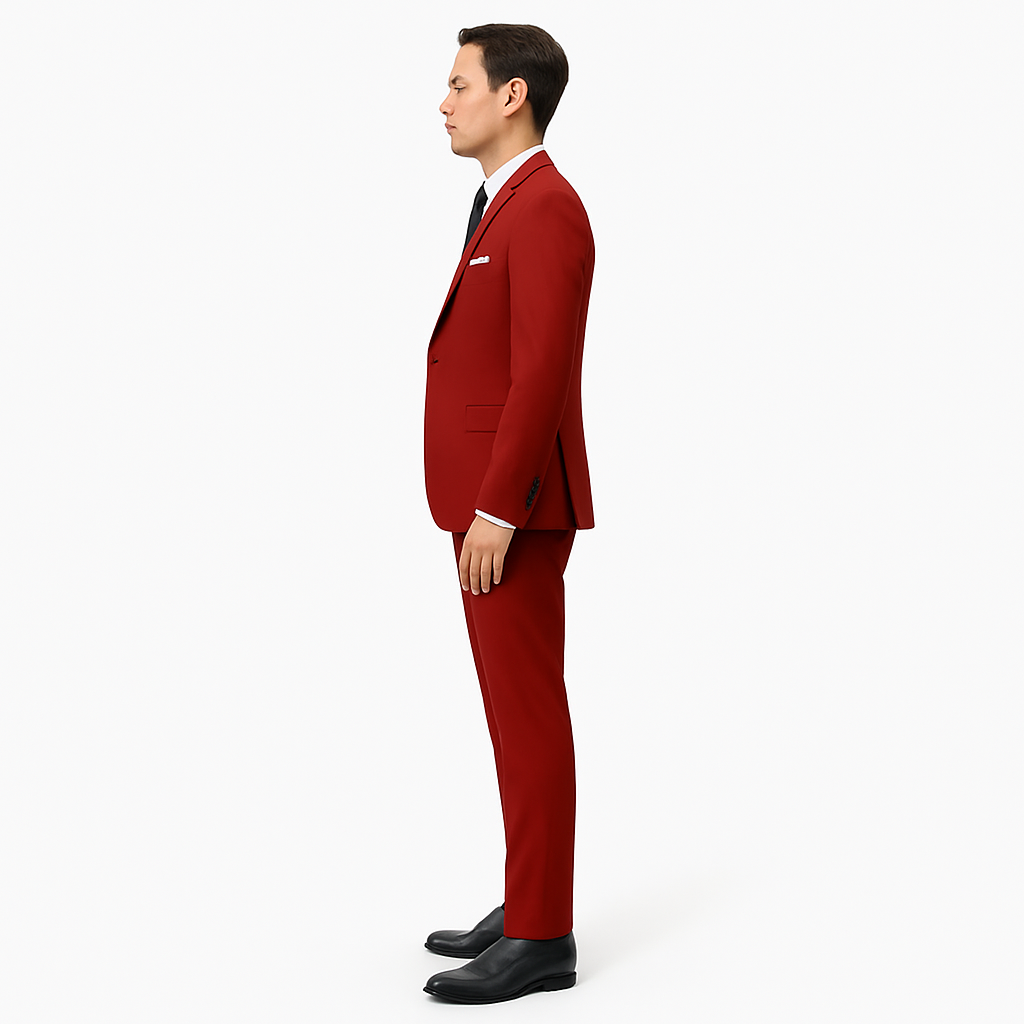 Men’s 3-Piece Notch-Lapel Suit with Waistcoat – Slim Fit