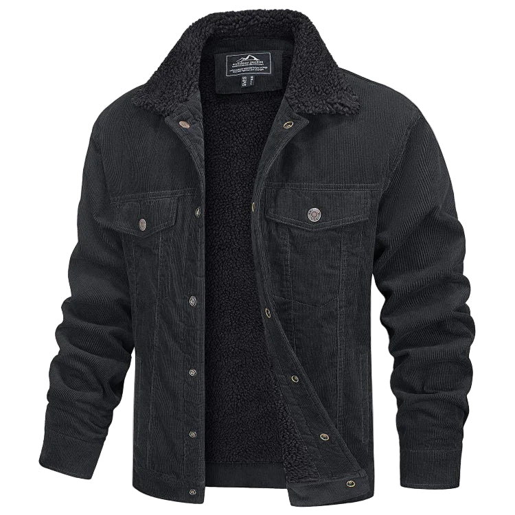 Men’s Corduroy Trucker Jacket – Slim Fit Overshirt for Spring