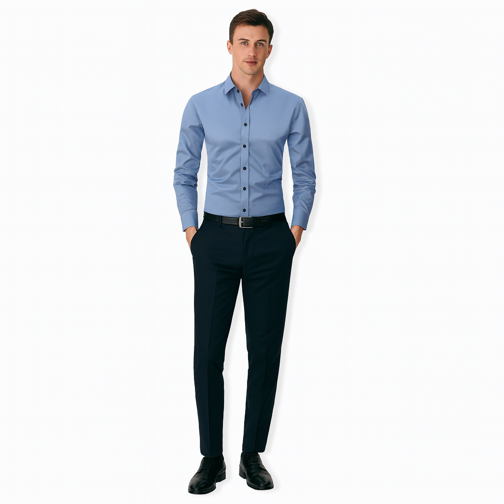 Men’s Lightweight Comfort-Fit Dress Shirt – Breathable Cotton, Smart Casual