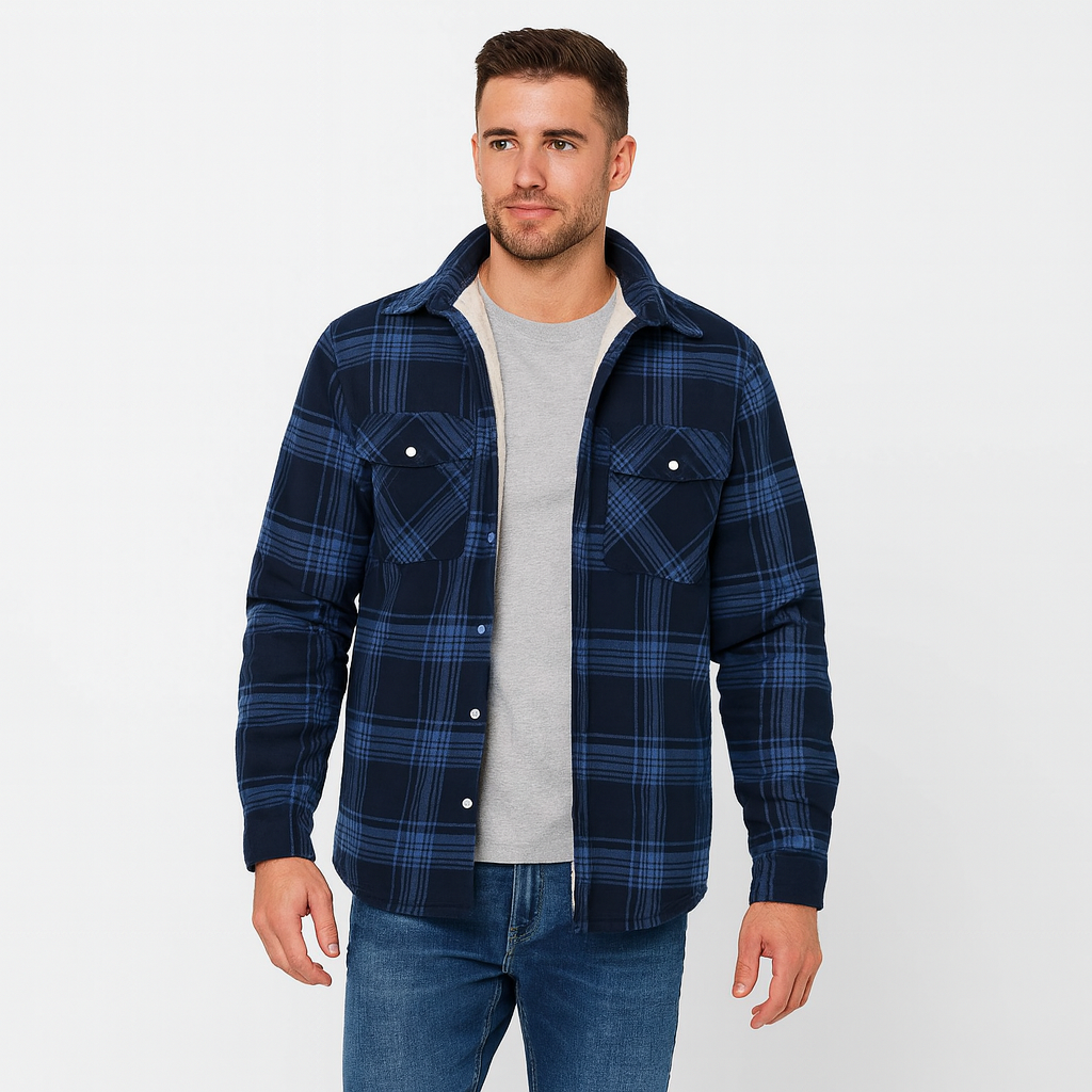 Men’s Lightweight Fleece-Lined Jacket – Spring Insulated Layer
