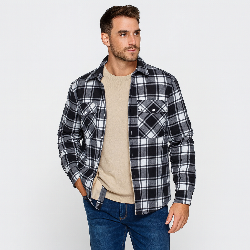 Men’s Lightweight Fleece-Lined Jacket – Spring Insulated Layer