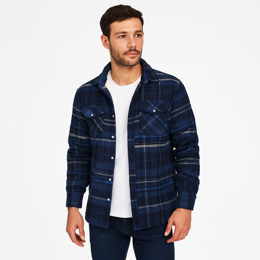Men’s Lightweight Fleece-Lined Jacket – Spring Insulated Layer