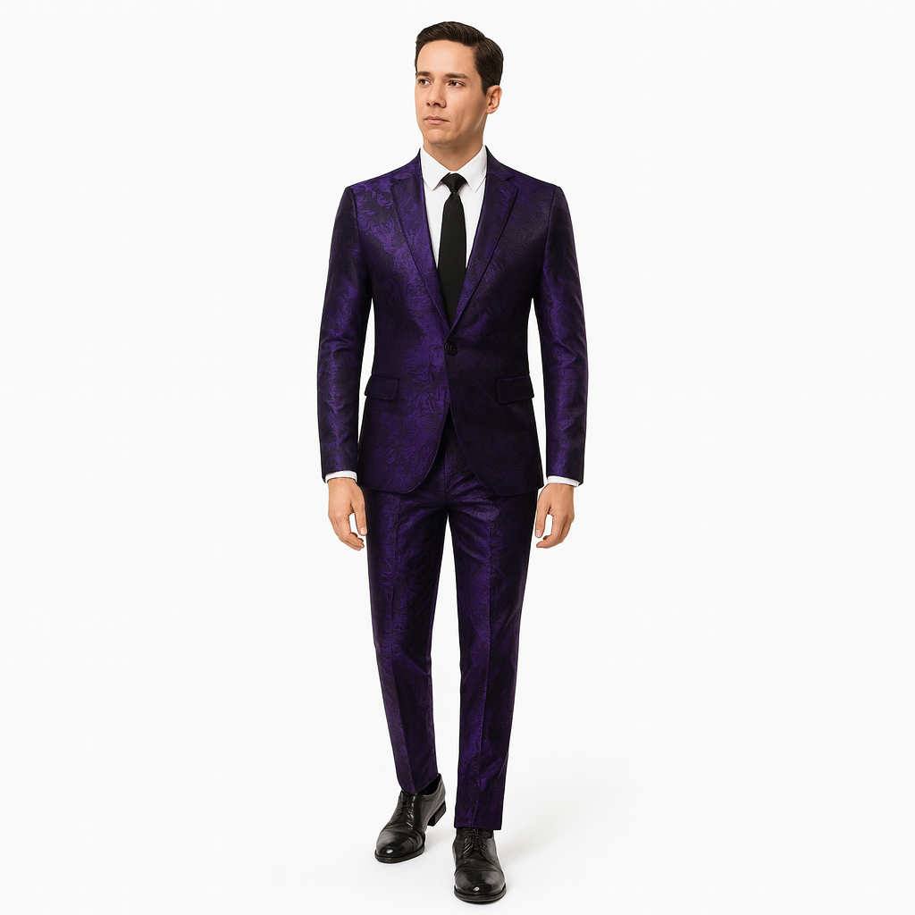 Men’s 2-Piece Notch-Lapel Suit – Slim Tailored Fit