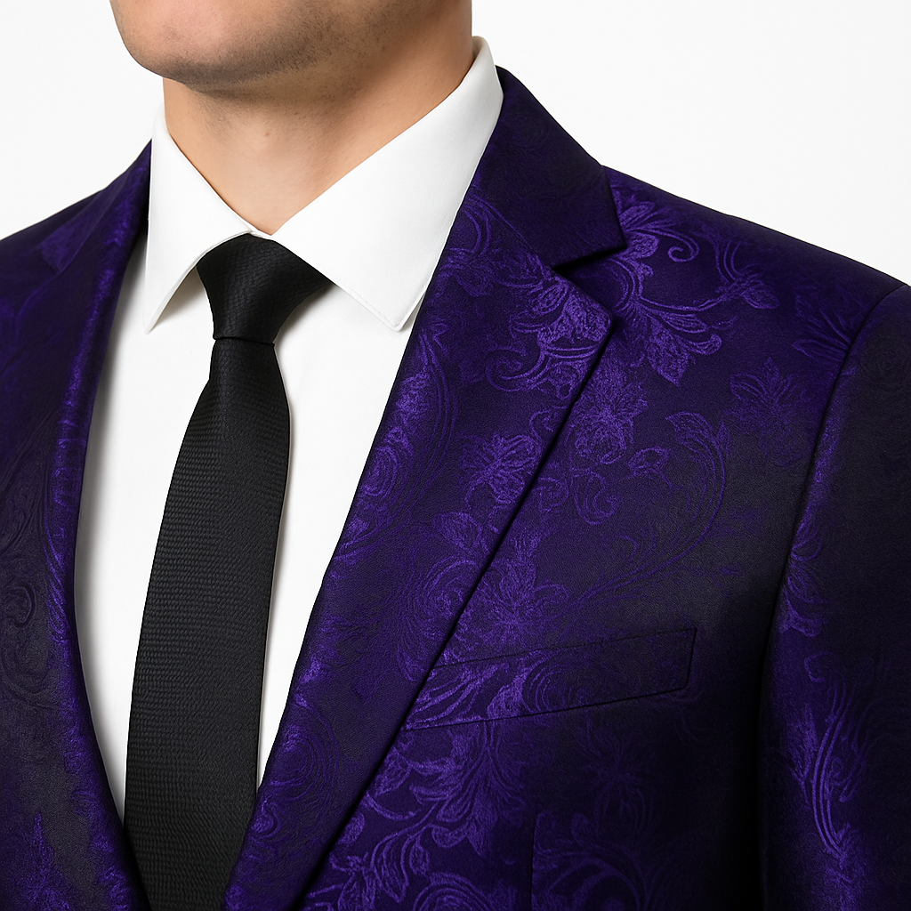 Men’s 2-Piece Notch-Lapel Suit – Slim Tailored Fit