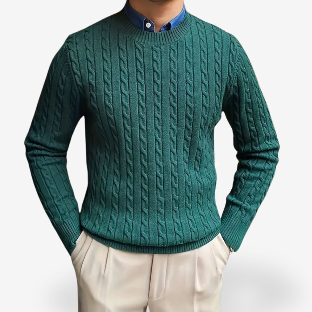 Men’s Chunky Knit Jumper – Warm Wool Blend, Cosy Cable Design