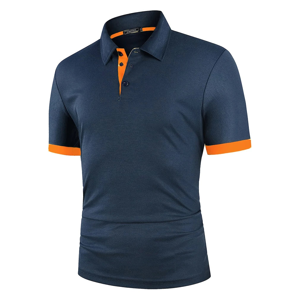 Men’s Slim Lightweight Blue Polo Shirt – Smart Spring Top