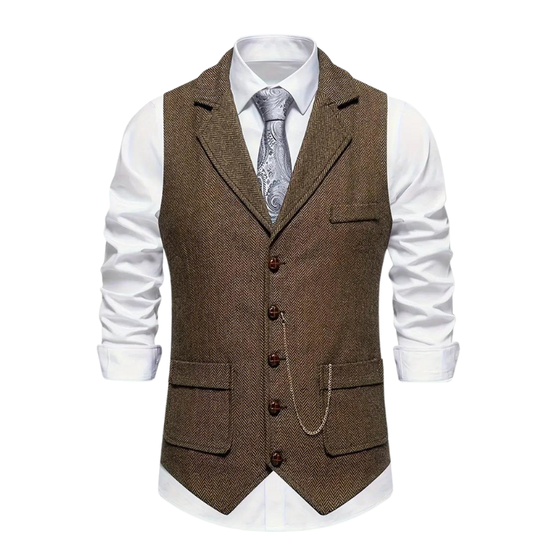 Men’s Elegant Lapel Waistcoat – Smart Tailored Vest for Spring/Summer
