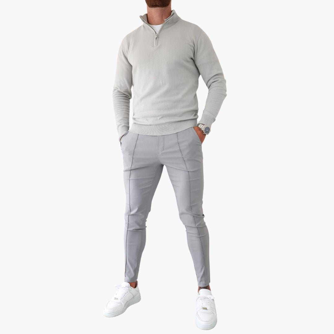 Men’s Lightweight Half-Zip Jumper—Layered Smart-Casual Style