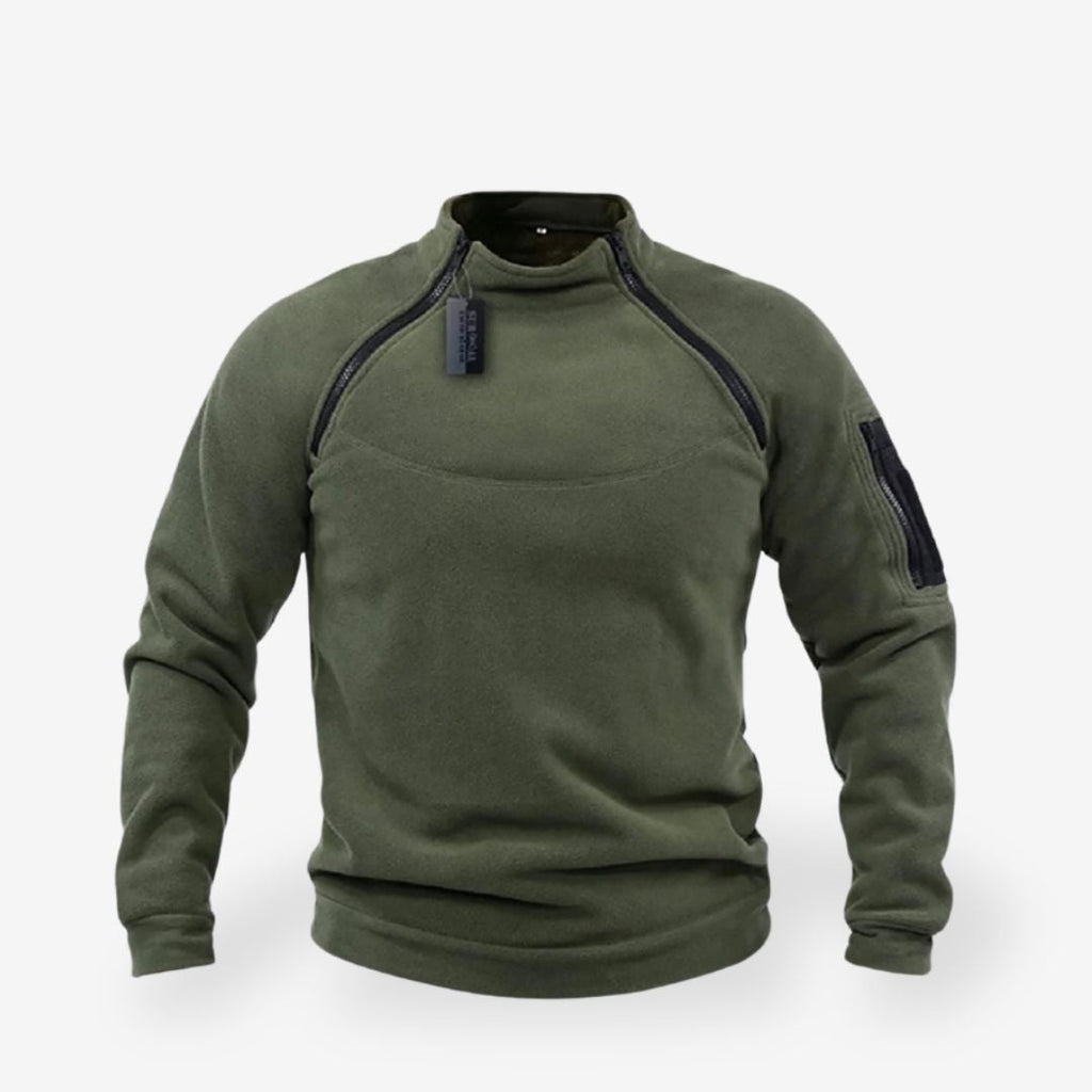 Men’s Tactical Thermal Jumper – Waffle Knit, Half-Zip, Casual Outdoor