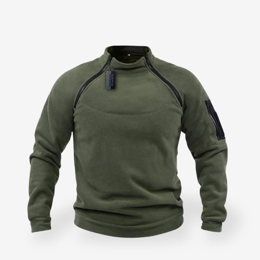 Men’s Tactical Thermal Jumper – Waffle Knit, Half-Zip, Casual Outdoor