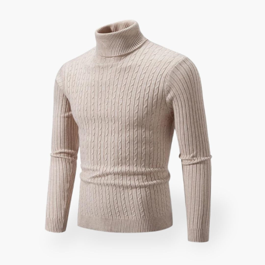 Men’s Merino Wool Turtleneck Sweater – Lightweight Knit, Smart-Casual