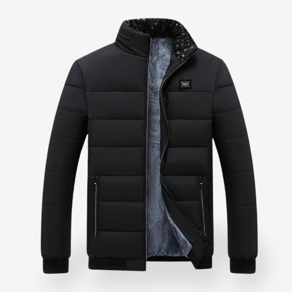 Men’s Fleece-Lined Jacket – Warm Sherpa Collar, Casual Layering