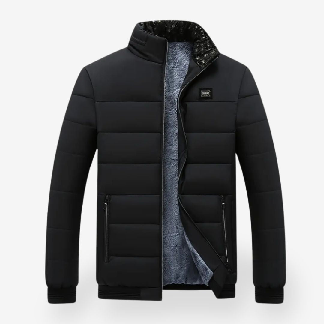 Men’s Fleece-Lined Jacket – Warm Sherpa Collar, Casual Layering