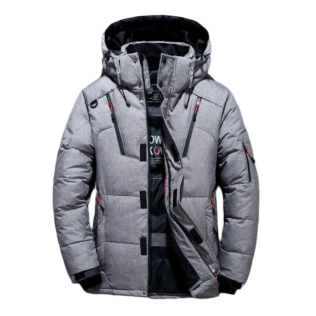 Men’s Warm Down Padded Parka with Hood for Cold UK Winters