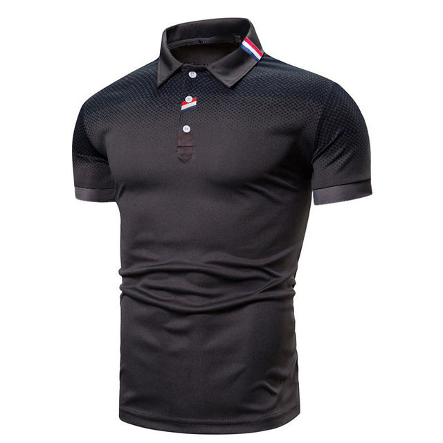 Men’s Ribbed Collar Pique Polo – Lightweight Spring Shirt