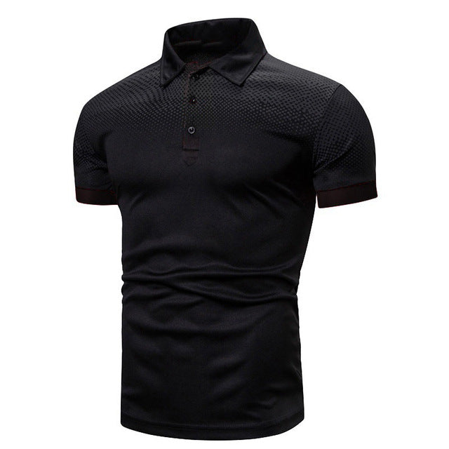 Men’s Ribbed Collar Pique Polo – Lightweight Spring Shirt