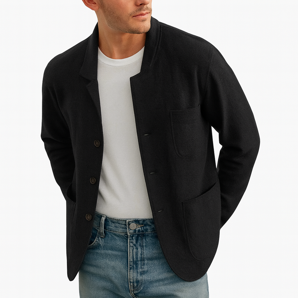 Smart Wool Button-Up Cardigan for Men – Warm Spring Layer