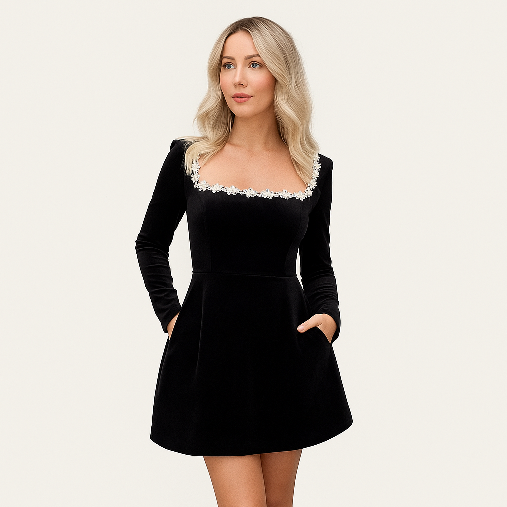 Women's Long Sleeve Mini Dress – Elegant Bodycon Style