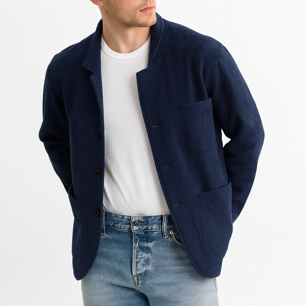 Smart Wool Button-Up Cardigan for Men – Warm Spring Layer