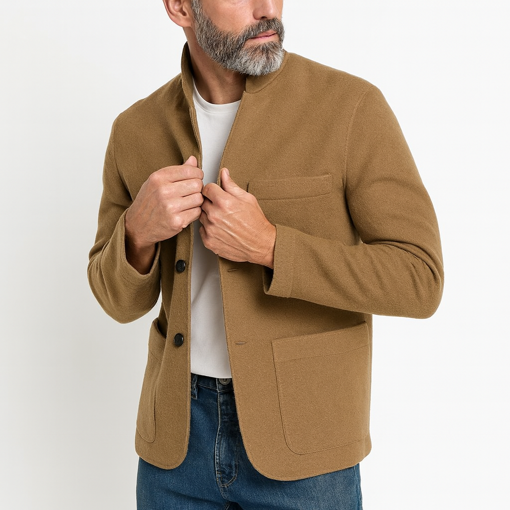 Smart Wool Button-Up Cardigan for Men – Warm Spring Layer