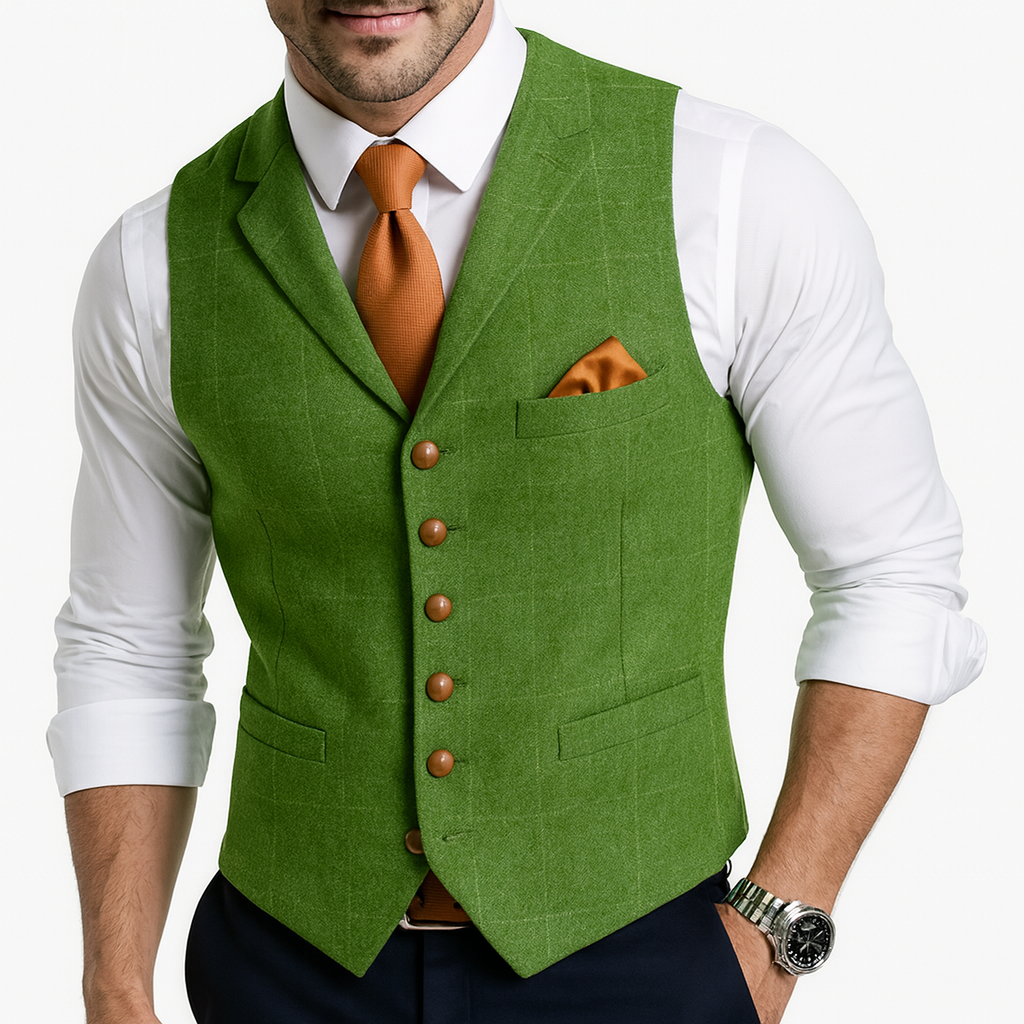 Men’s Quilted Gilet with Check Pattern – Smart Spring Layer