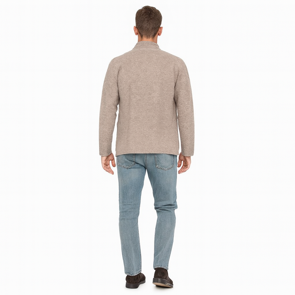 Smart Wool Button-Up Cardigan for Men – Warm Spring Layer