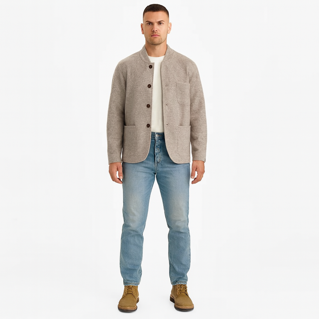 Smart Wool Button-Up Cardigan for Men – Warm Spring Layer