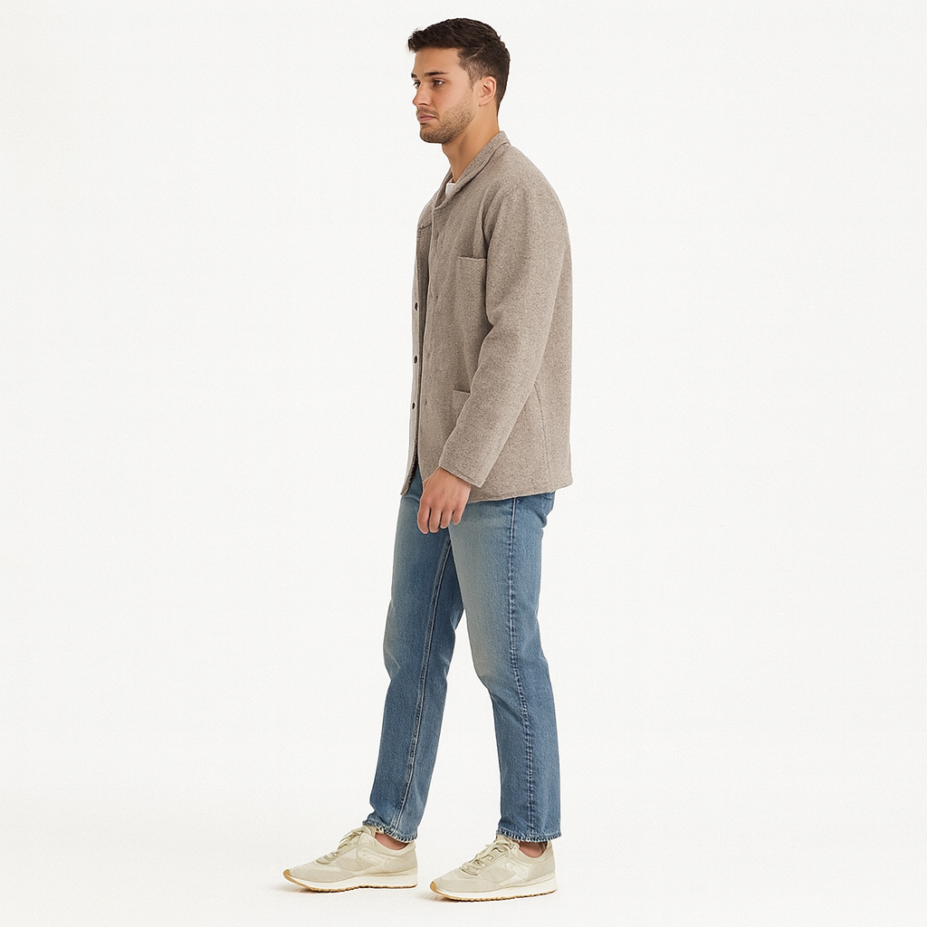 Smart Wool Button-Up Cardigan for Men – Warm Spring Layer