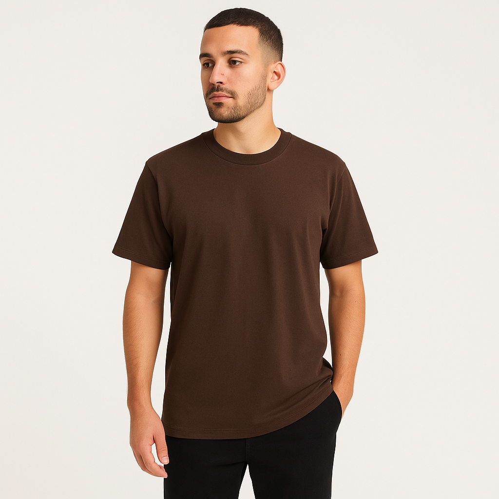 Men's 100% Cotton Crew Neck T-Shirt – Breathable Summer Fit