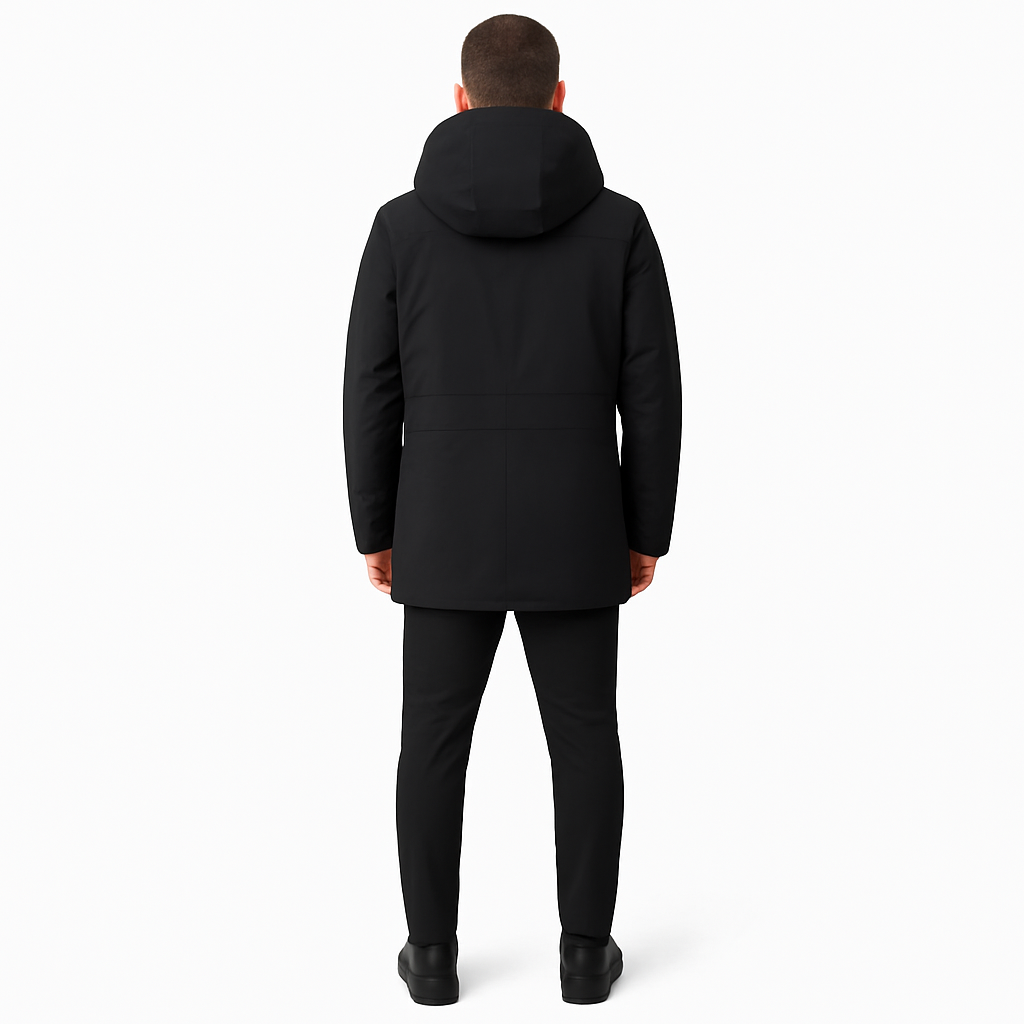 Men’s Warm Winter Coat – Insulated Hooded Puffer, Water-Resistant (Slim Fit)