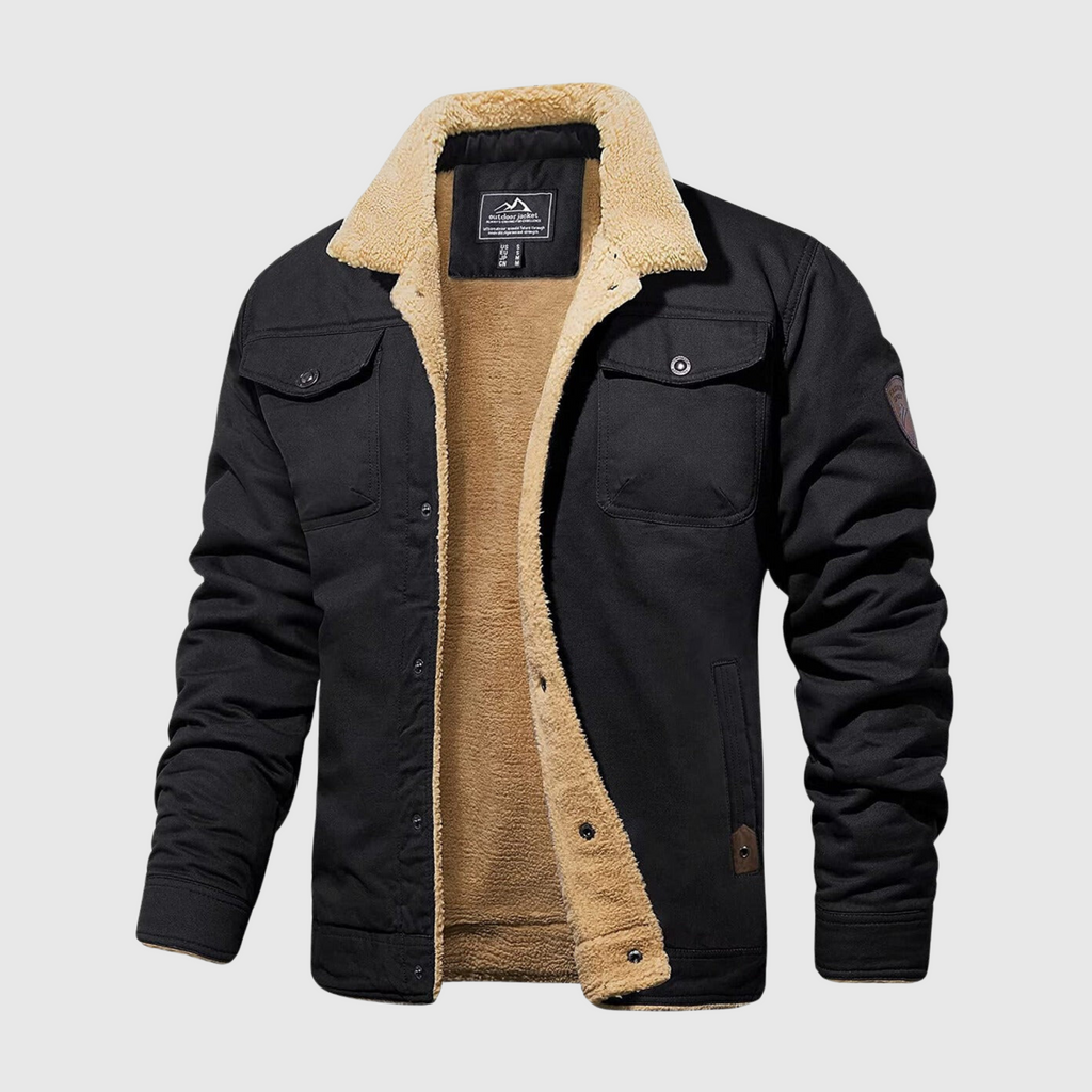 Men’s Tough Sherpa-Lined Bomber Jacket for Classic Cold Style