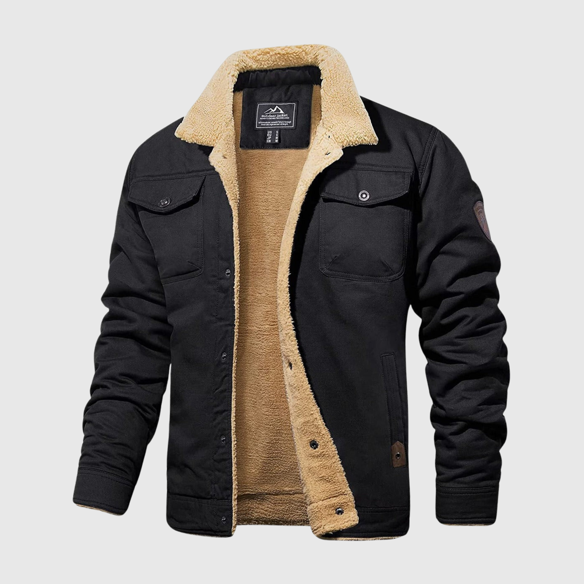 Men’s Tough Sherpa-Lined Bomber Jacket for Classic Cold Style