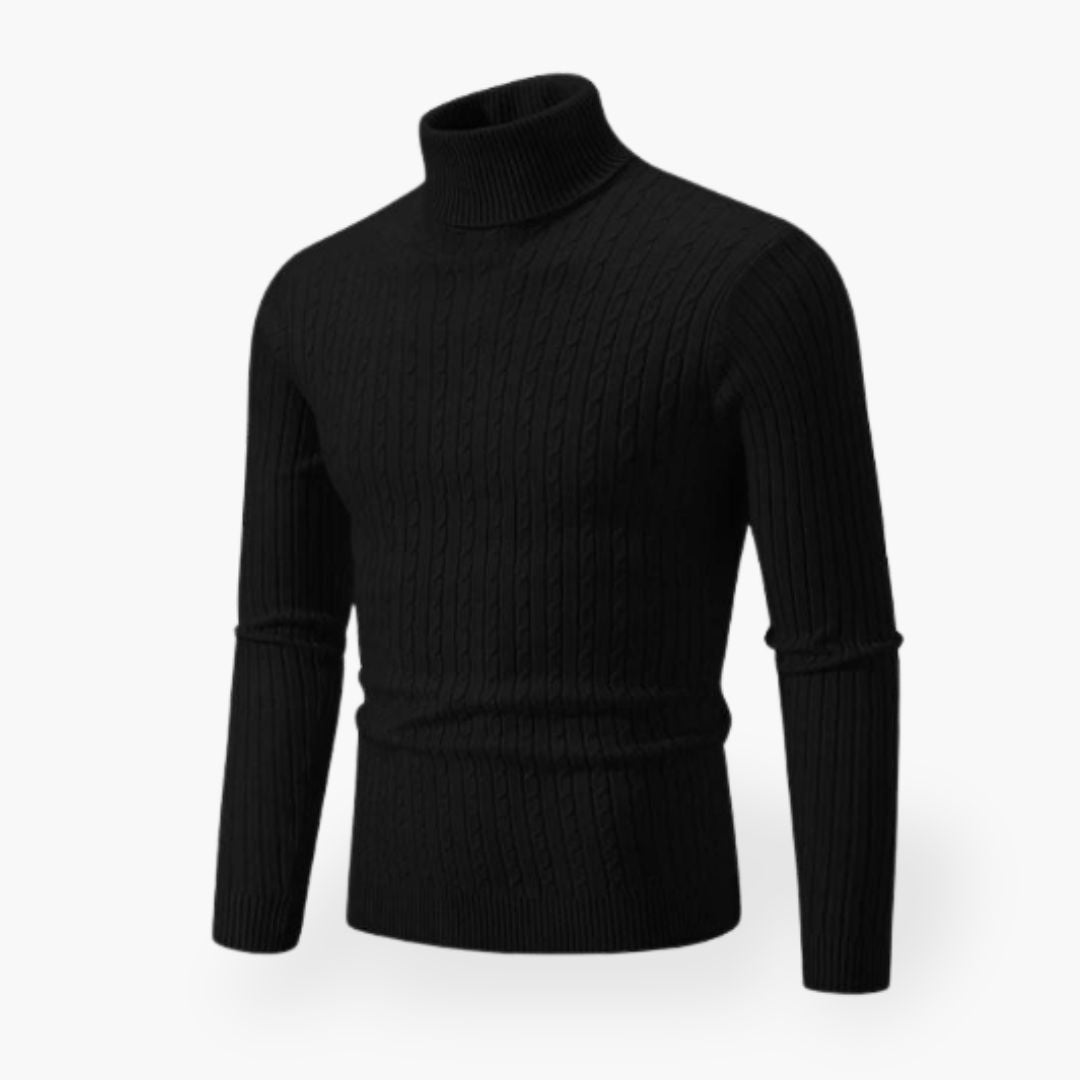 Men’s Merino Wool Turtleneck Sweater – Lightweight Knit, Smart-Casual