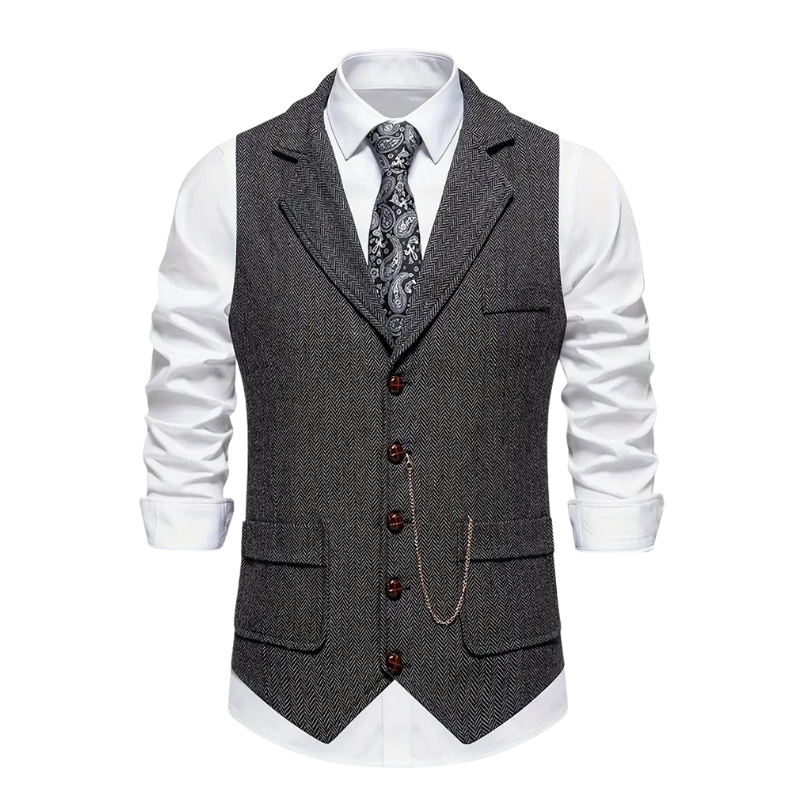 Men’s Elegant Lapel Waistcoat – Smart Tailored Vest for Spring/Summer