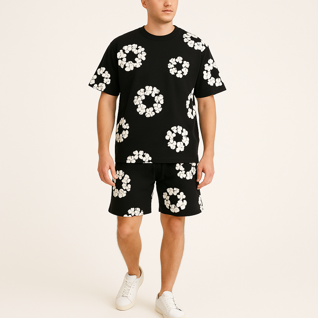Unisex Cotton T-Shirt & Shorts Set – Lightweight Summer Loungewear