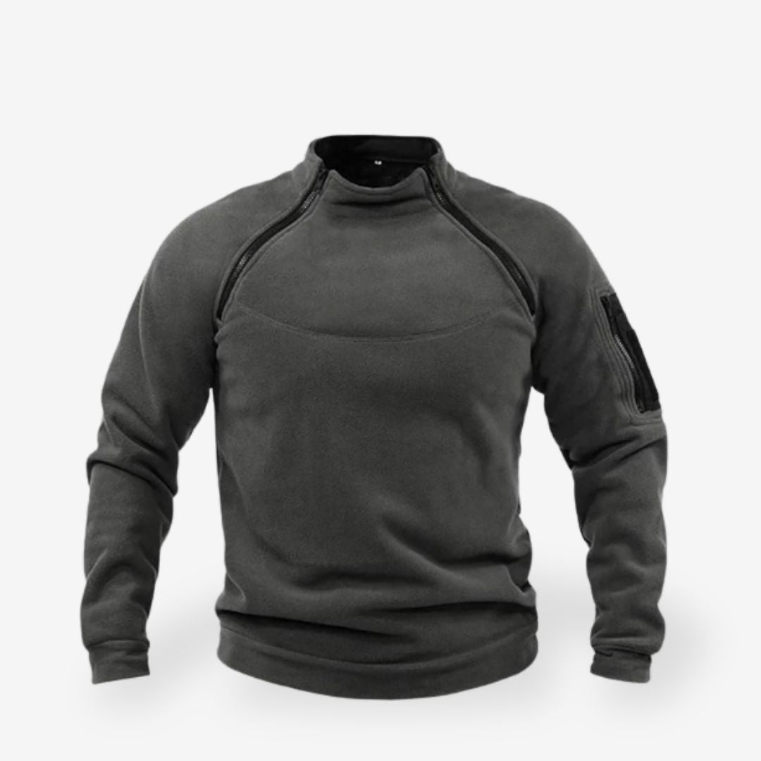 Men’s Tactical Thermal Jumper – Waffle Knit, Half-Zip, Casual Outdoor