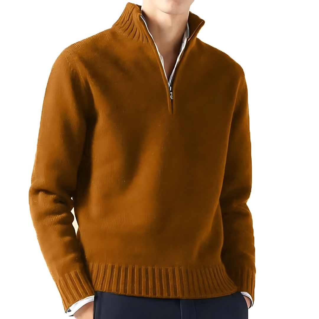 Men’s Roll-Neck Knit Jumper – Lightweight Smart Autumn Layer