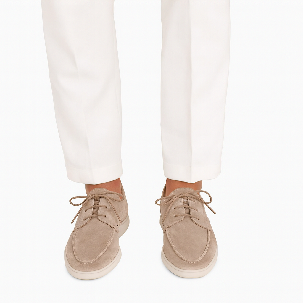 Men’s Leather Lace-Up Loafers – Smart Casual Trainer-Style Grip