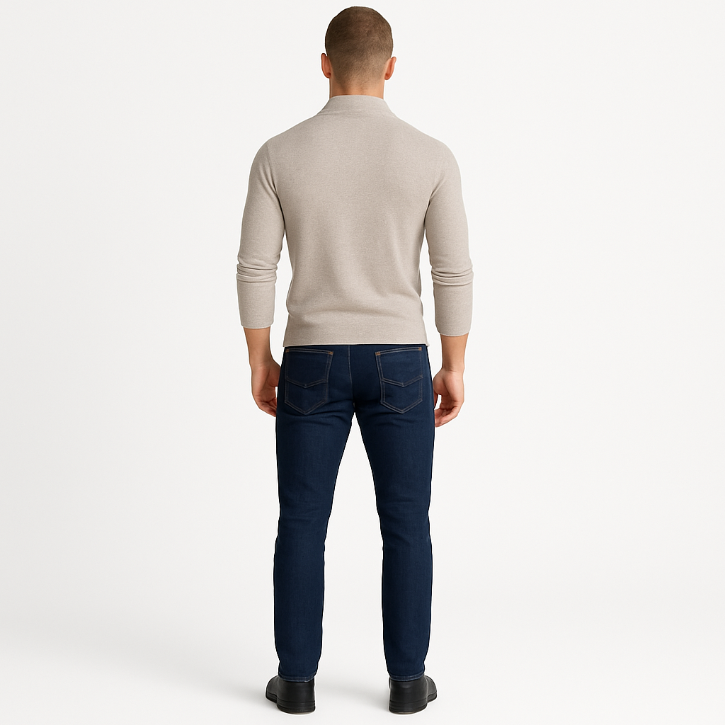 Men’s Lightweight Zip-Neck Jumper for Spring/Summer Layering