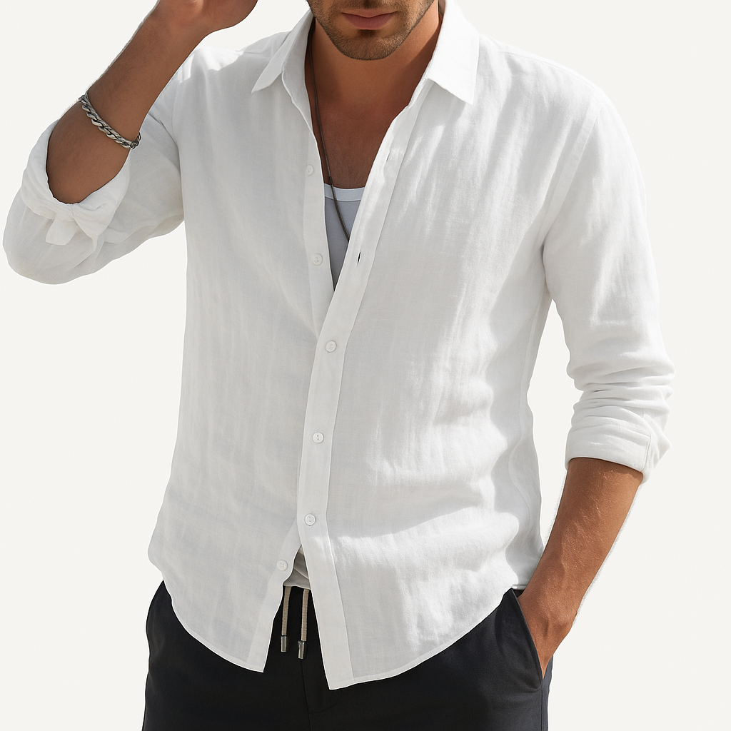 Men's Sustainable Linen Shirt - Breathable, Lightweight All-Season Casual Wear