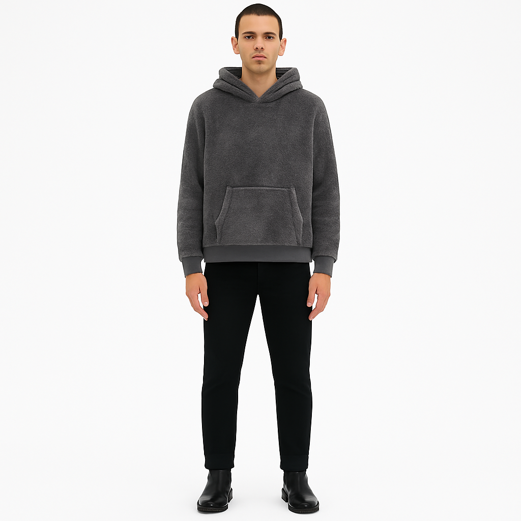Men’s Lightweight Fleece Hoodie – Soft Brushed, Relaxed Fit Pullover