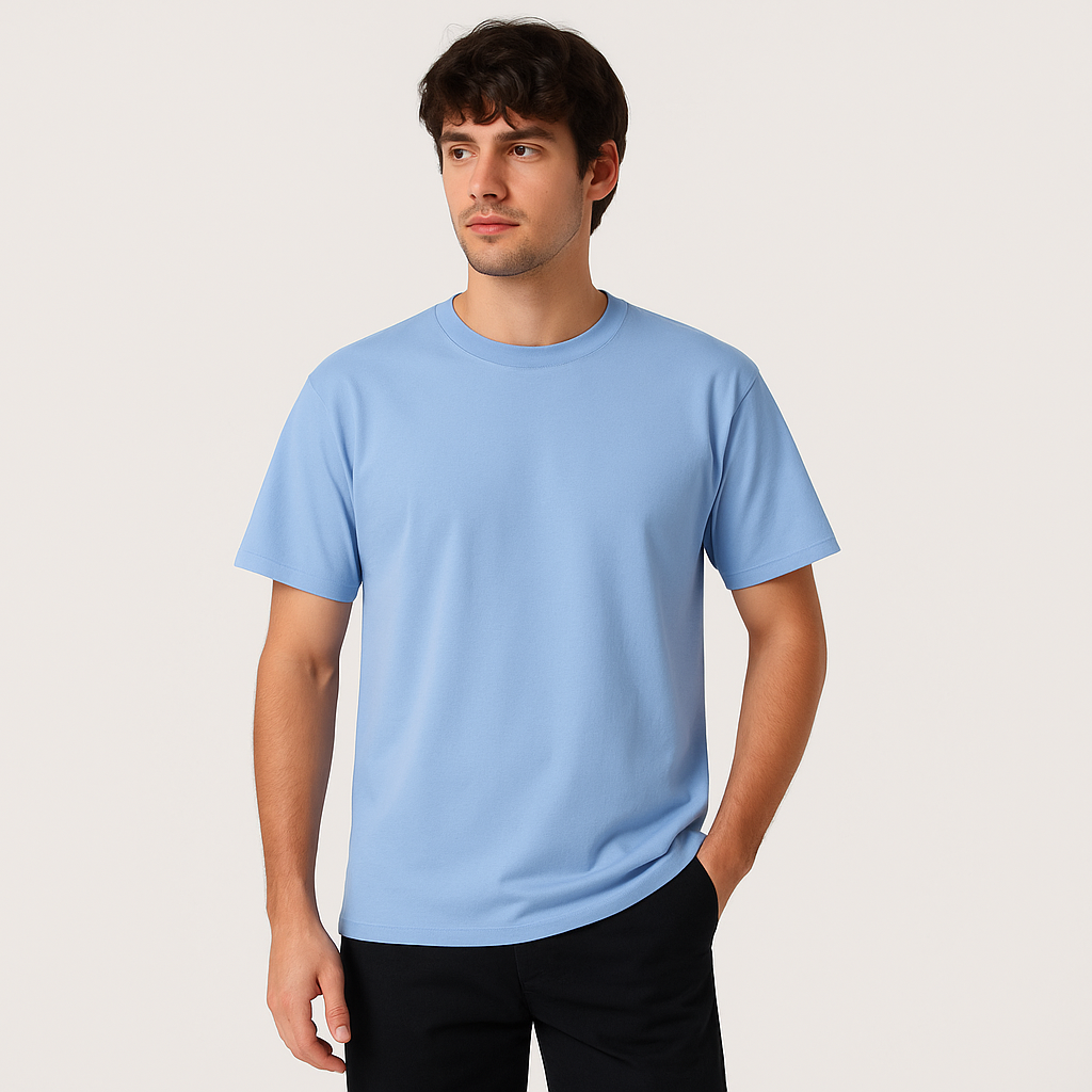 Men's 100% Cotton Crew Neck T-Shirt – Breathable Summer Fit